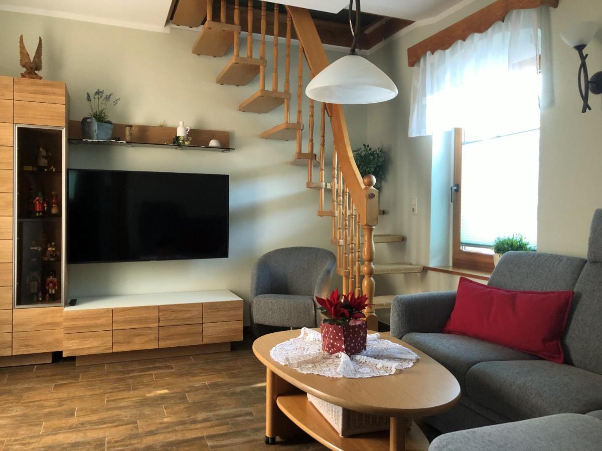 Ferienhaus Erzgebirge "An Der Trebe" Mit Kamin Und Sauna ノイハウゼン エクステリア 写真